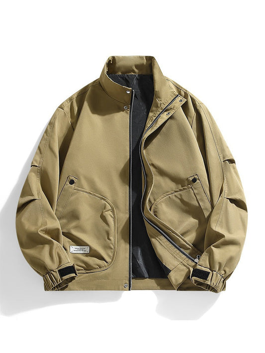 Herr Utility Bomberjacka – Avslappnad Oversized Passform – Flera Fickor – Justerbara Muddar