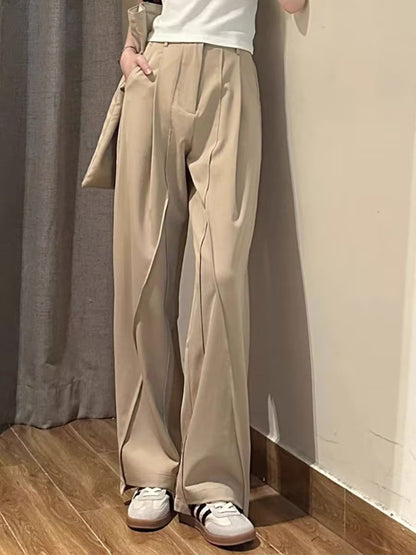 Damkostymbyxa – Hög Midja – Rak Passform – Pressveck – Andningsaktivt Tyg