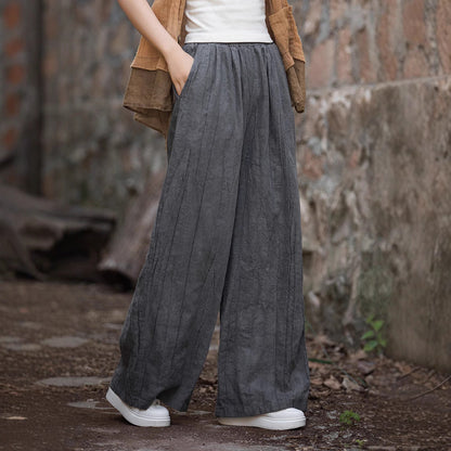 Dam Byxor – Linne Bomullsblandning – Vida Ben – Avslappnad Passform – Tie-Dye