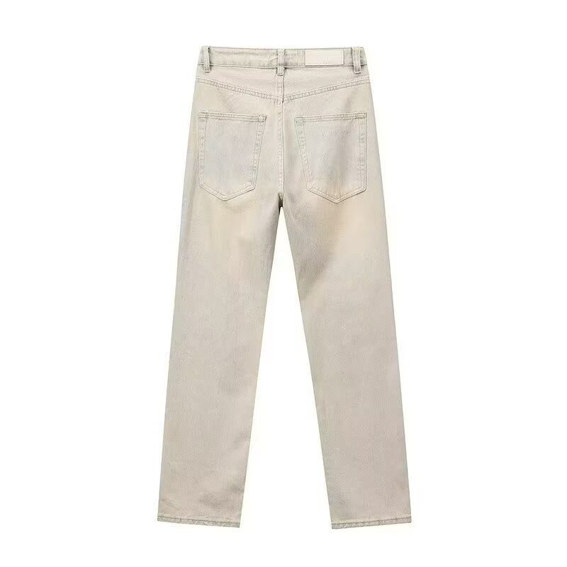Herrjeans – Slim Fit – Raka Ben – Distresserad Denim – Avslappnad Streetstil