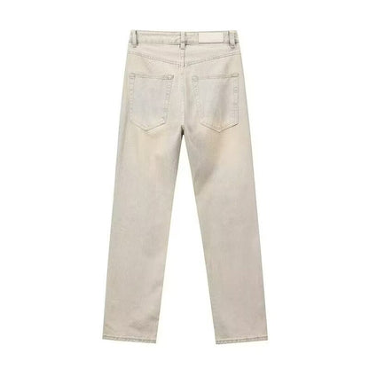Herrjeans – Slim Fit – Raka Ben – Distresserad Denim – Avslappnad Streetstil