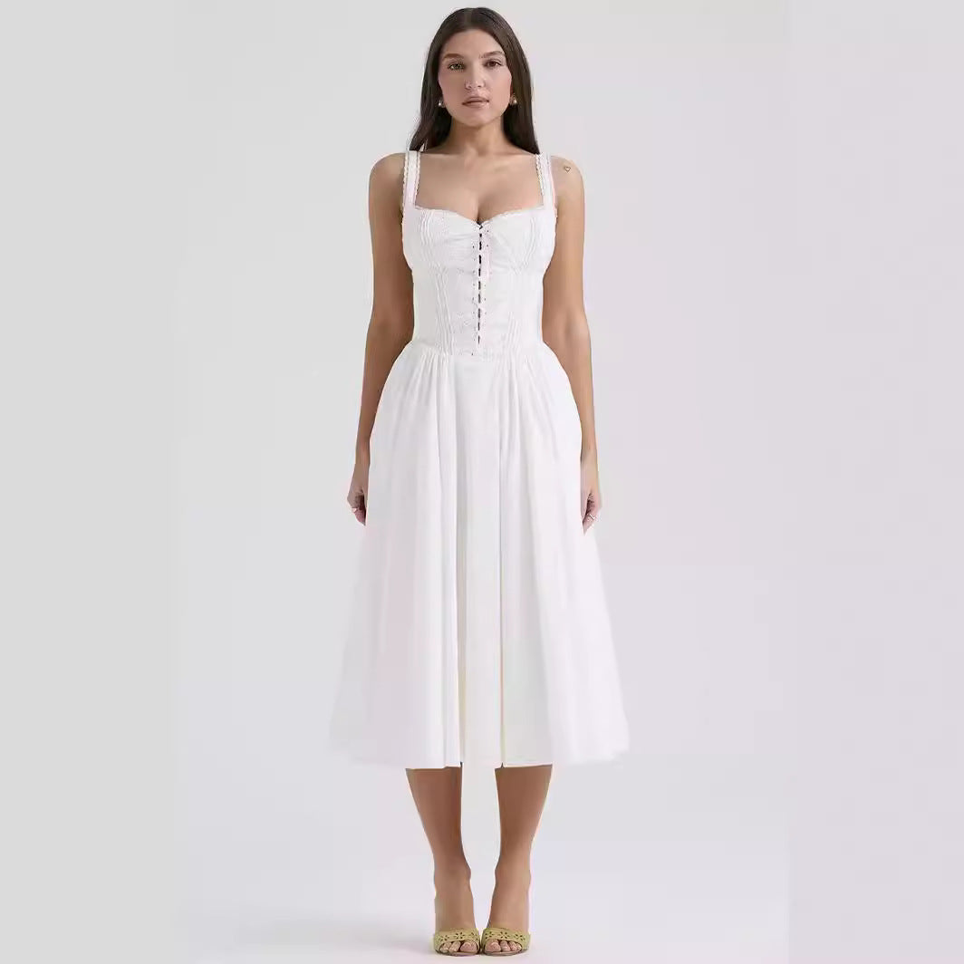 Damklänning – Off-Shoulder – Figursydd Livdel – A-Linje – Spetsdetaljer – Elegant Passform