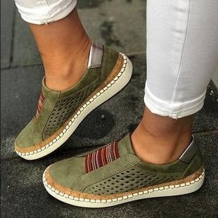 Dam Sneakers Slip-on – Andningsbar Komfort – Elastisk Rem – Dämpad Tjocksula