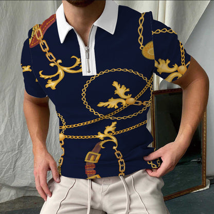 Herrpike – Slim Fit – Rutmönster – Dragkedjekrage – Kort Ärm