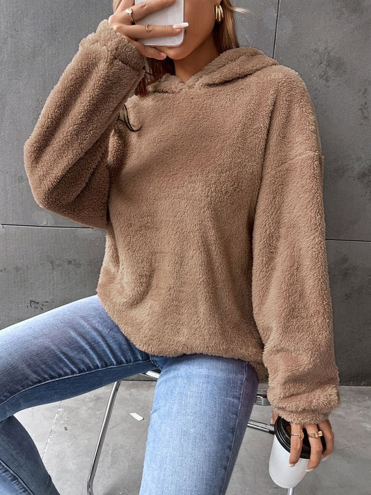 Dam Hoodie – Fleece – Kort Modell – Avslappnad Passform – Lång Ärms Casualstyle