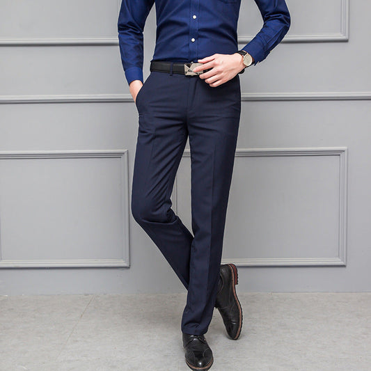 Herrbyxor – Slim Fit – Skrynkelfria – Stretch – Pressveck – Fullängd