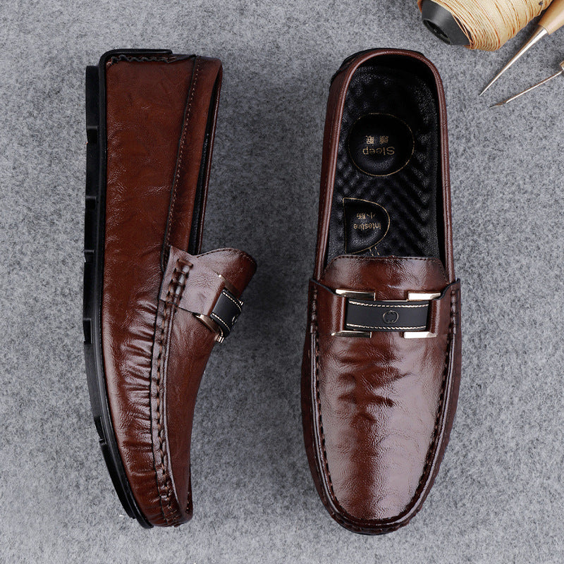 Herrloafers – Slip-On Design – Dekorrem – Andningsbar Mjuk Sula – Elegant Stil