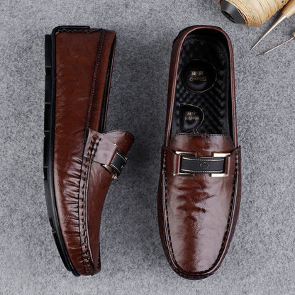 Herrloafers – Slip-On Design – Dekorrem – Andningsbar Mjuk Sula – Elegant Stil