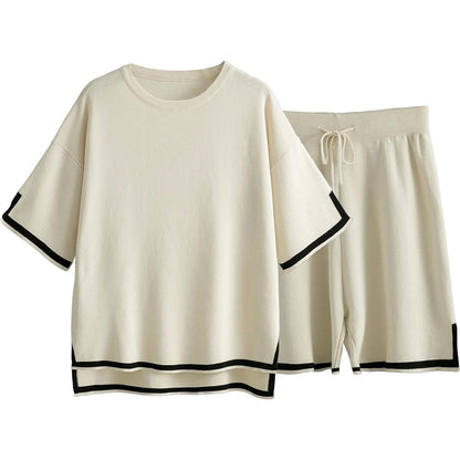 Damset i stickad tröja – Avslappnad passform – Andningsbart tyg – Ribbad kantdesign