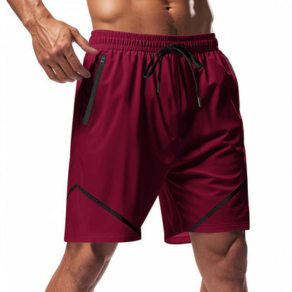 Herrshorts – Snabbtorkande – Lös Passform – Knälängd – Dragkedjefickor – Dragsko