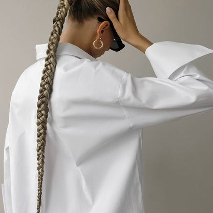 Dam Skjorta – Oversize Passform – Långärmad – Klassisk Design
