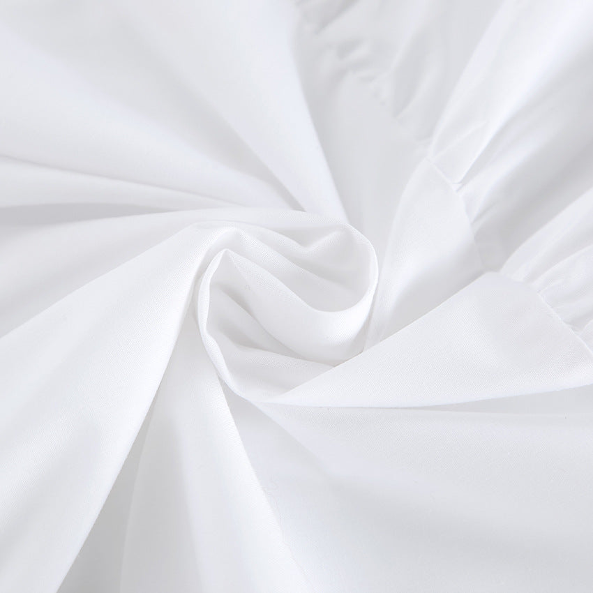 Damklänning – A-linjeformad – Lös passform – Ärmlös – Volangkant – Lätt bomullstyg