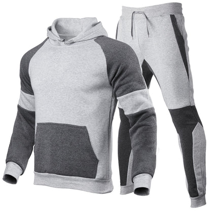 Herr Hoodieset – Avslappnad Passform – Bomullsblandning – Sportig Design