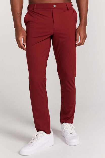 Herrbyxa – Slim Fit – Mjuk Andningsbar Textil – Fullängd – Bakfickor