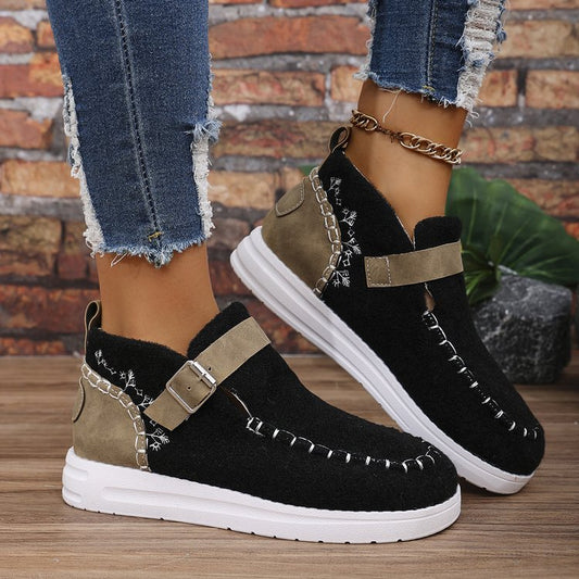 Dam Ankelboots – Avslappnad Passform – Slip-On – Spänne – Mjuk Textur