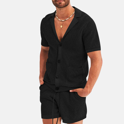 Herrset - Skjorta och shorts med nätknappar - Sommaroutfit