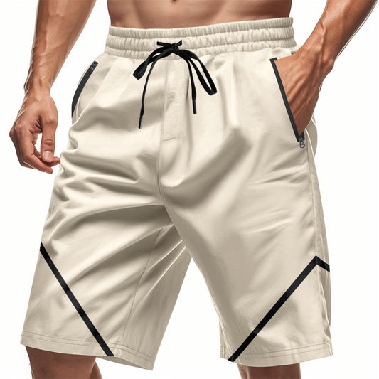 Herrshorts – Snabbtorkande – Lös Passform – Knälängd – Dragkedjefickor – Dragsko