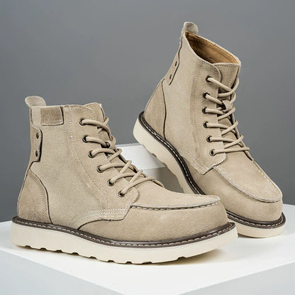 Herrboots – Mokasinssöm – Snörning – Mjukt material – Vadderad Krage – Greppsula