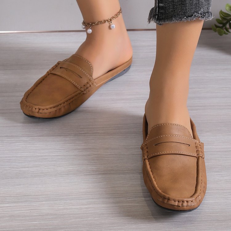 Damloafers – Slip-on – Mjuk Sula – Rund Tå – Avslappnad Passform