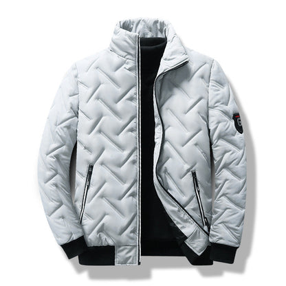 Herrjacka quiltad – Slim fit – Ståkrage – Dragkedjefickor – Ribbad fåll