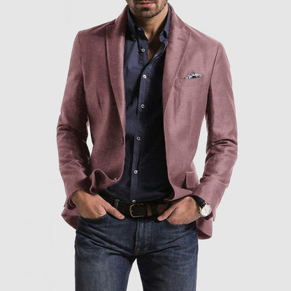 Herrkavaj – Slim Fit – Ullblandning – Notch Slag – Enkelknäppt Formell