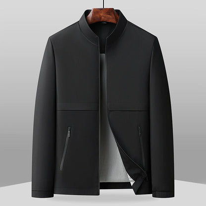Herrjacka – Regular Fit – Bandkrage – Helsydd dragkedja – Vertikala fickor