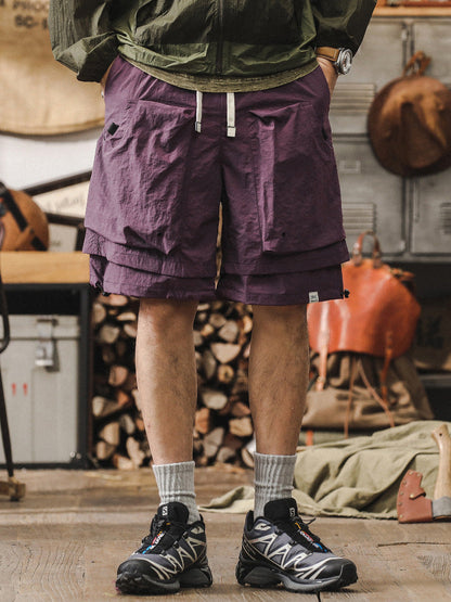 Herr cargoshorts – Snabbtorkande tyg – Avslappnad passform – Justerbar midja – Meshpaneler