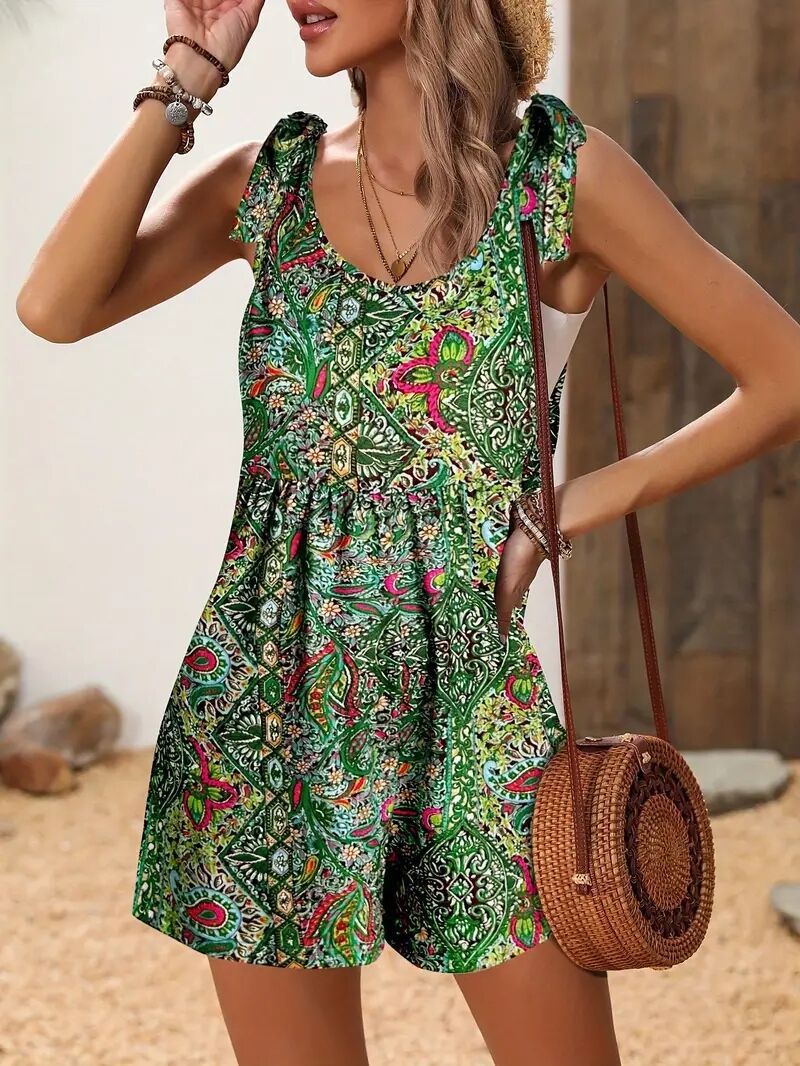 Dam jumpsuit – Ärmfri kort modell – Justerbara axelband – Luftigt material