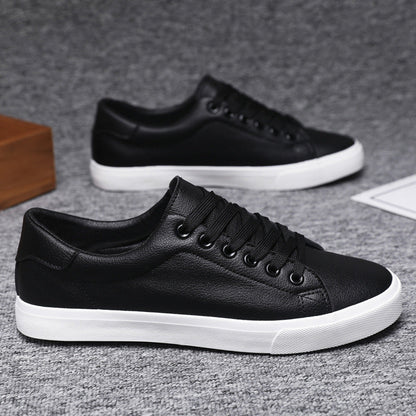 Herrsneakers – Låg modell – Syntetskinn – Snörning – Halkfri gummisula – Bekväm passform