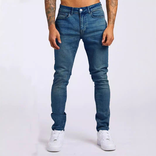 Herrjeans – Slim Fit – Klassisk Denim – Femficksmodell – Hel Längd – Avslappnad Stil