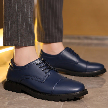 Herrskor Derby – Skinn – Klassisk Cap Toe – Snörning – Gummisula – Formell Passform