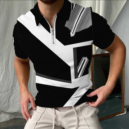 Herrpike – Slim Fit – Rutmönster – Dragkedjekrage – Kort Ärm
