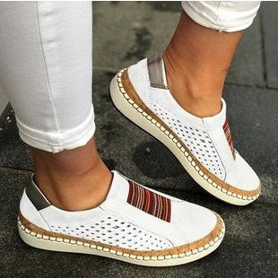 Dam Sneakers Slip-on – Andningsbar Komfort – Elastisk Rem – Dämpad Tjocksula