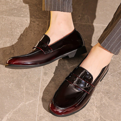 Herrloafers – Glansig Yta – Elegant Passform – Slip-On för Dressade Tillfällen