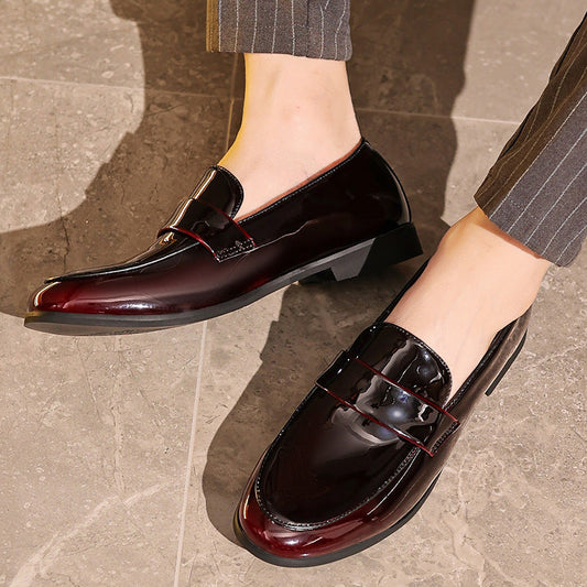 Herrloafers – Glansig Yta – Elegant Passform – Slip-On för Dressade Tillfällen