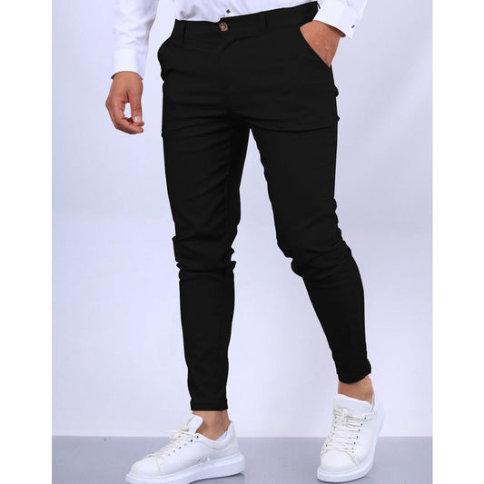Herrbyxor – Slim Fit – Avsmalnande Ben – Skräddarsydd Look för Kontor och Fritid