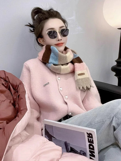 Damkofta – Ullmix – Avslappnad Passform – Oregelbunden Knäppning – Lång Ärm