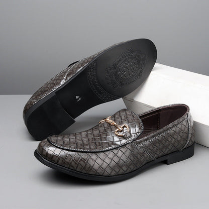 Herrloafers – Formell Passform – Vävd Struktur – Metallspänne