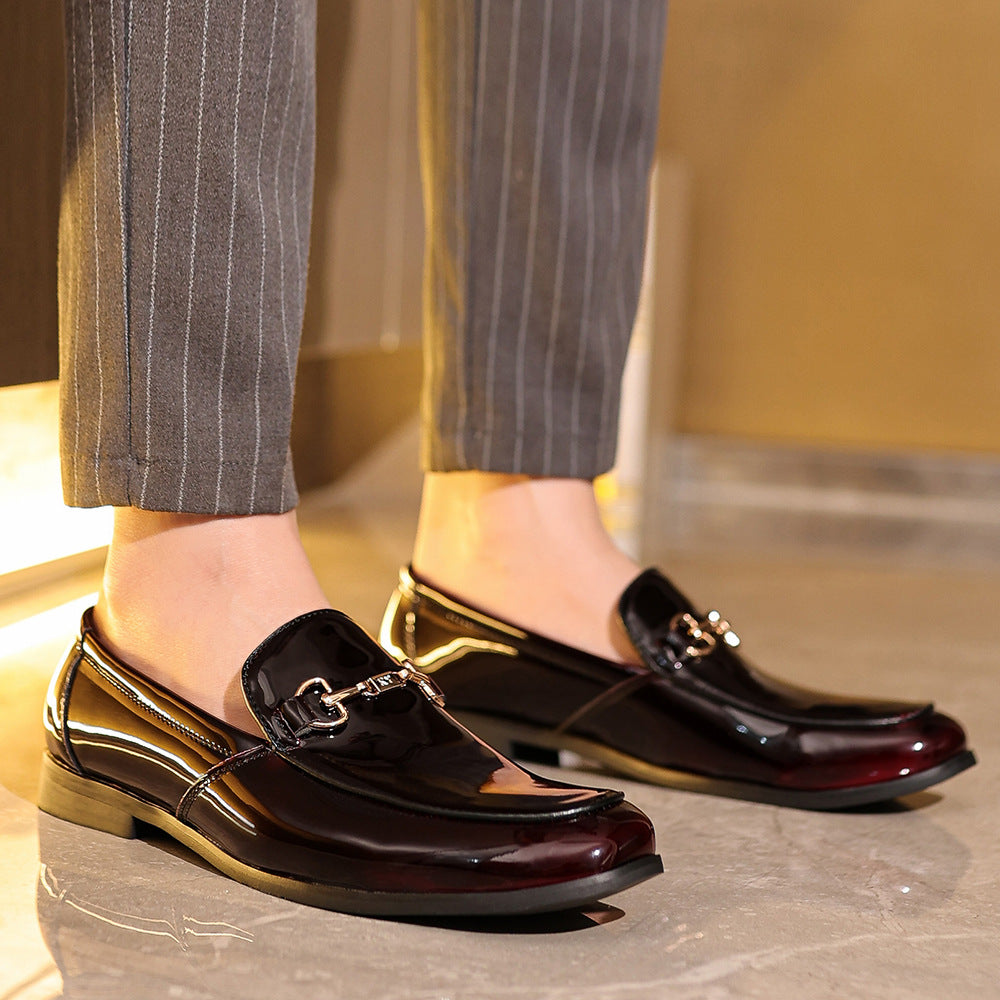 Herrloafers – Slip-on – Blank finish – Metallspänne – Elegant passform – Festklädsel