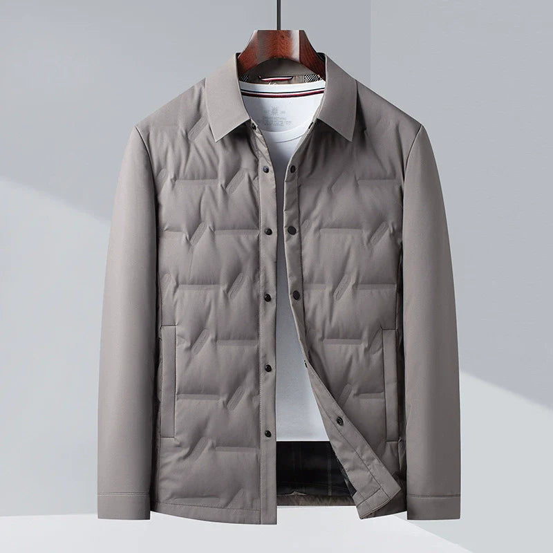 Herrjacka – Slim Fit – Lätt Dunfodrad – Knäppning – Affärsledig Stil