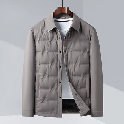 Herrjacka – Slim Fit – Lätt Dunfodrad – Knäppning – Affärsledig Stil