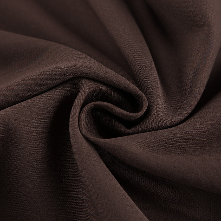 Damset – Axelbandslös topp och vida byxor – Hög midja – Knytning i midjan