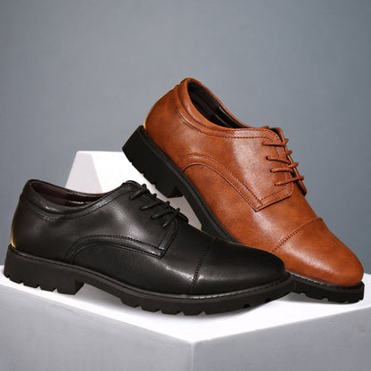 Herrskor Derby – Skinn – Klassisk Cap Toe – Snörning – Gummisula – Formell Passform