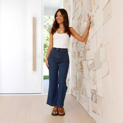 Damjeans – Vida Ben – Hög Midja – Avslappnad Passform – Fullängd Denim