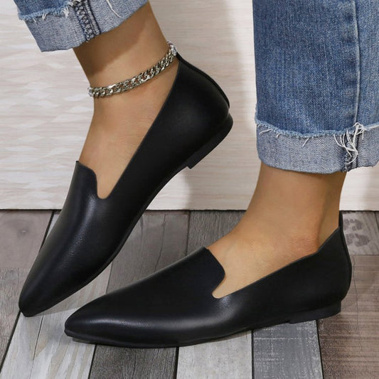 Dam Ballerinaskor – Spetsig Tå – Elegant Passform – Mjuk Halkfri Sula – Slip-on