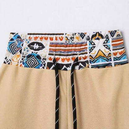 Herrset med kortärmad skjorta och shorts – Regular fit – Bomull – Dekorativ dragkedja