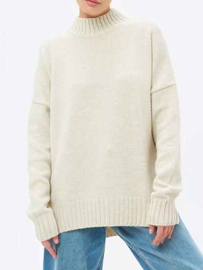 Damtröja – Oversize Passform – Halvhög Krage – Ledig Stil