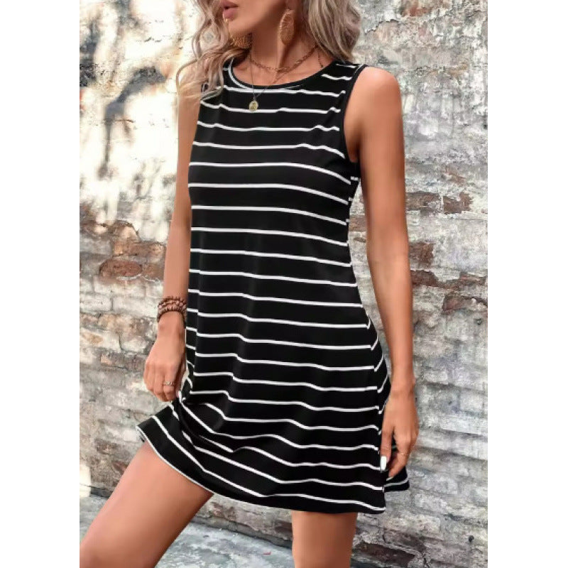 Damklänning – Skiftmodell – Ärmlös – Bomull – Avslappnad passform