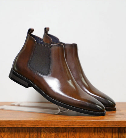 Herr Chelsea Boots – Skinn – Ankellång – Resårpaneler – Slip-on Elegans