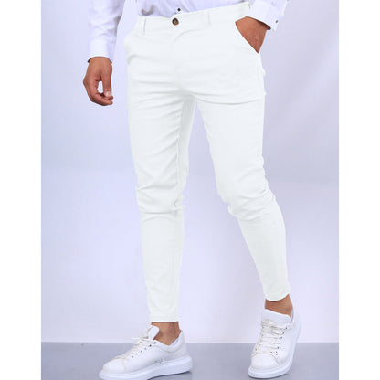Herrbyxor – Slim Fit – Avsmalnande Ben – Skräddarsydd Look för Kontor och Fritid